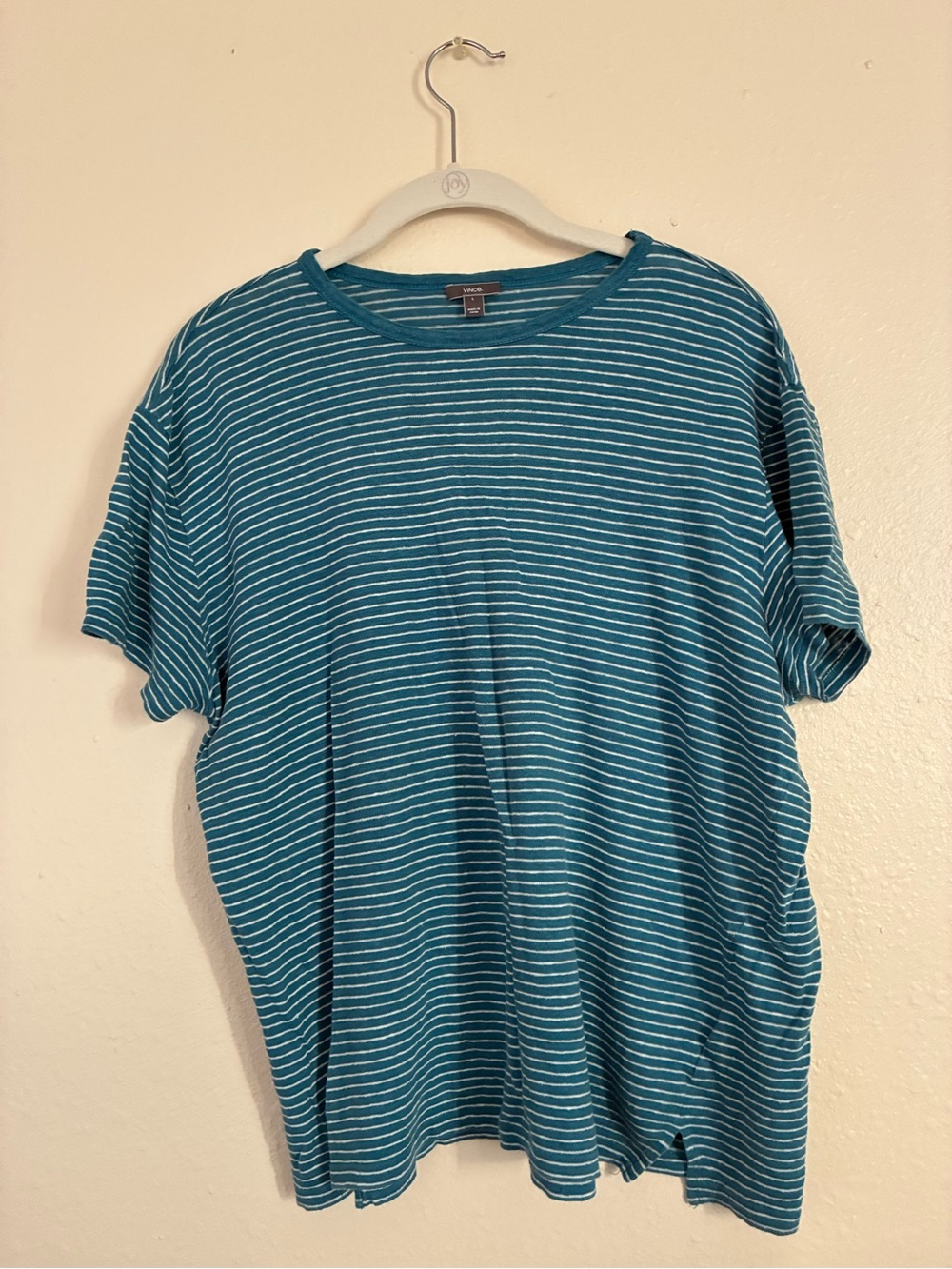 Vince Striped Linen T Shirt